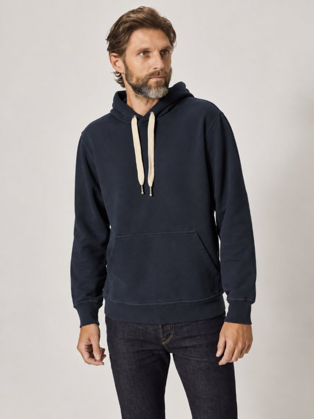 Buck Mason Venice Wash Brushed Loopback Hooded Sweatshirt in Storm NWT